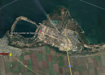 La  central nuclear de Zaporiyia. Foto Google Maps