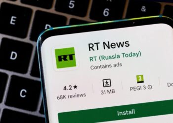 RT News (Russia Today) app is seen on a smartphone in this illustration taken February 27, 2022. REUTERS/Dado Ruvic/Illustration - RC29SS91H03Z