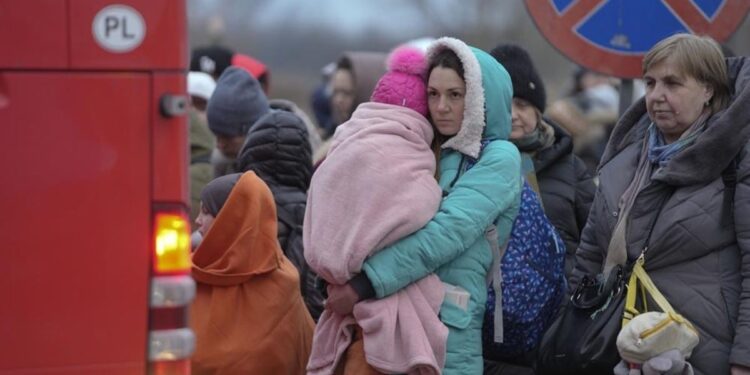 Refugiados Ucrania. Foto de archivo.