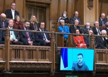 Volodomyr Zelensky, Presidente de Ucrania. Cámara de los Comunes Gran Bretaña. Foto agencias.