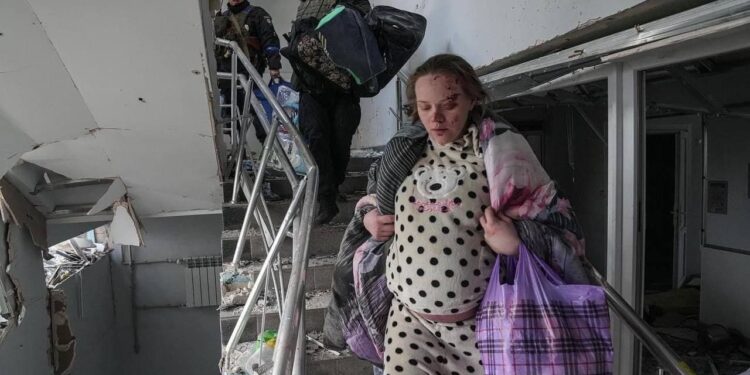 El hospital de maternidad en Mariúpol, Ucrania. Foto AP