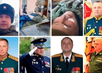18 generales y comandantes rusos muertos en combate desde el comienzo de la invasión de Ucrania. Foto Infobae.