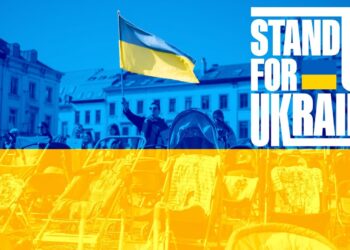 Stand Up For Ukraine. Foto de archivo.