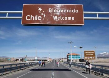 Chile, frontera. Foto de archivo.