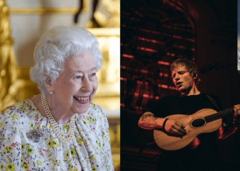 Ed Sheeran & la Reina Isabel II. Foto collage.