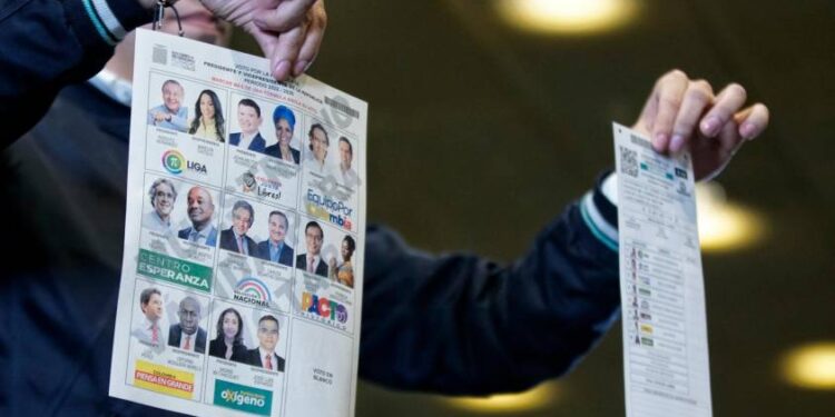 Tarjetón, elecciones presidenciales 2022 Colombia. Foto agencias.