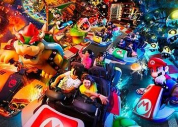 'Mario Kart' 'Super Nintendo World' en Universal Studios. Foto de archivo.