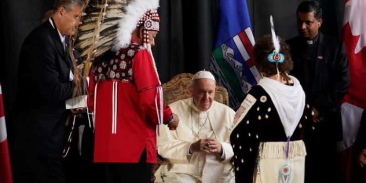 Papa Francisco en Canadá. Foto agencias.