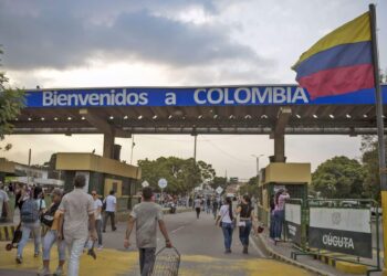 Frontera Venezuela, Colombia. Foto de archivo.
