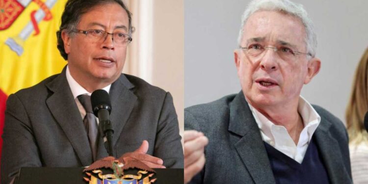 Gustavo Petro y Álvaro Uribe. Foto Semana.