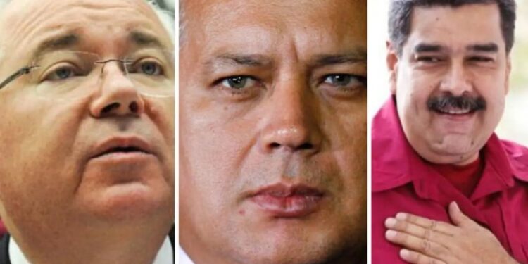 Rafael Ramírez, Diosdado Cabello y Nicolás Maduro. Foto collage.