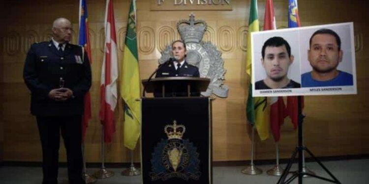 Damien Sanderson y Myles Sanderson, asesinato de 10 personas en Canadá. Foto agencias.