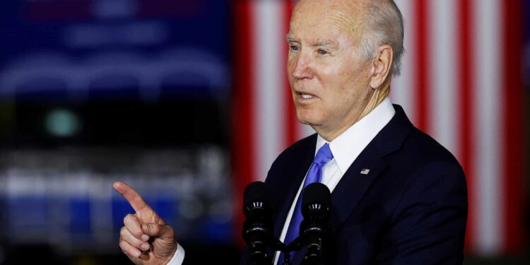 U.S. President Joe Biden delivers remarks on infrastructure at the Kansas City Area Transportation Authority in Kansas City, Missouri, U.S., December 8, 2021. REUTERS/Jonathan Ernst