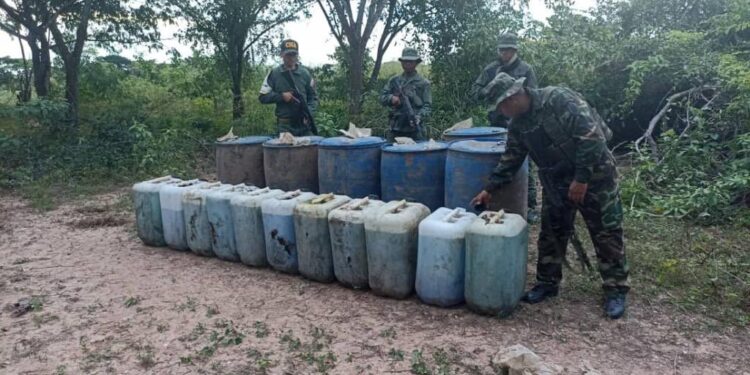 Zulia, incautado 1500 litros de gasolina. Foto @dhernandezlarez