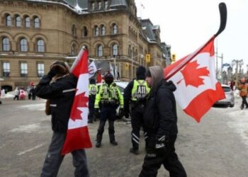 Protestas antivacunas, Canadá. Foto de archivo.