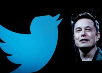 Twitter, Elon Musk. Foto collage.