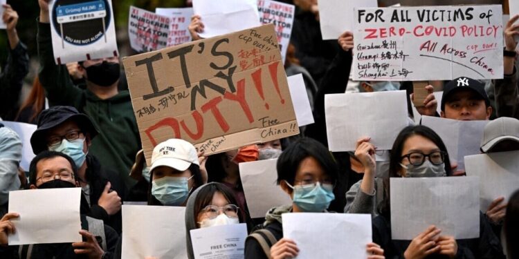 China protestas medidas covid cero. Foto de archivo.