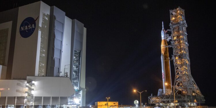 La plataforma cohete de misión Artemis I. Foto agencias.