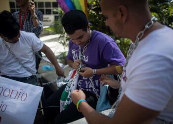 Los activistas LGBTI en Venezuela. Caracas. Foto de archivo.