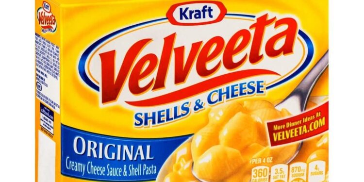 Macarrones con queso de la marca Velveeta. Foto de archivo.