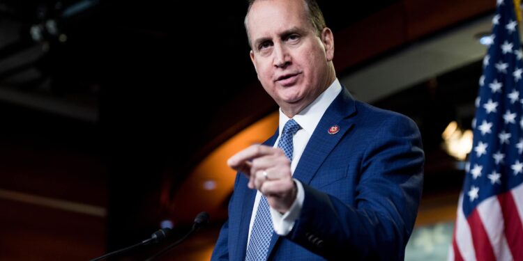 UNITED STATES - FEBRUARY 26: Rep. Mario Diaz-Balart, R-Fla., speaks about Cuba during the House Republicans weekly news conference on Wednesday, Feb. 26, 2020, in reaction to Bernie Sanders recent comments about Cuba. (Photo By Bill Clark/CQ Roll Call)