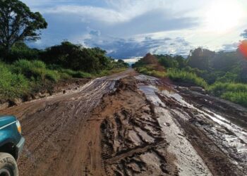 Carretera troncal 10 del estado Bolívar. Foto @radiofeyalegria