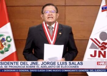 El Presidente del Jurado Nacional de Elecciones (JNE) de Perú, Jorge Luis Salas Arenas. Foto captura de video.