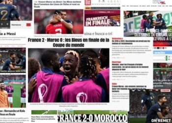 Mbappé. Prensa internacional. Foto collage.