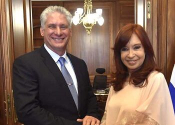 Miguel Díaz-Canel y Cristina Kirchner. Foto de archivo.