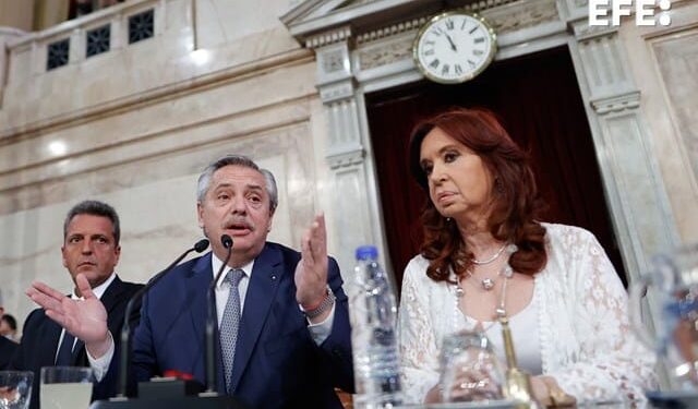 Presidente de Argentina Alberto Fernández y Cristina Kirchner. Foto EFE