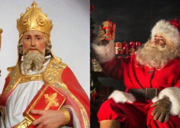 Santa Claus es una distorsión, literaria y comercial, de San Nicolás de Myra (o de Bari), un obispo griego del siglo IV, al que se le atribuyen muchos milagros.