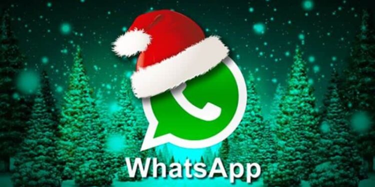 WhatsApp en Navidad. Foto de archivo.