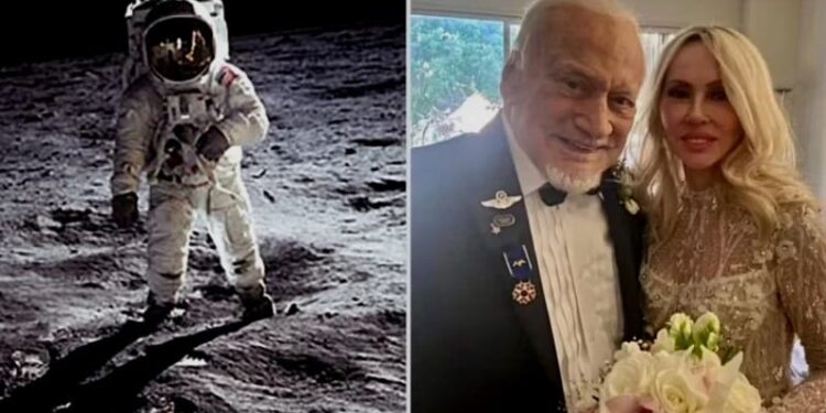 Buzz Aldrin y Anca Faur. Foto collage.