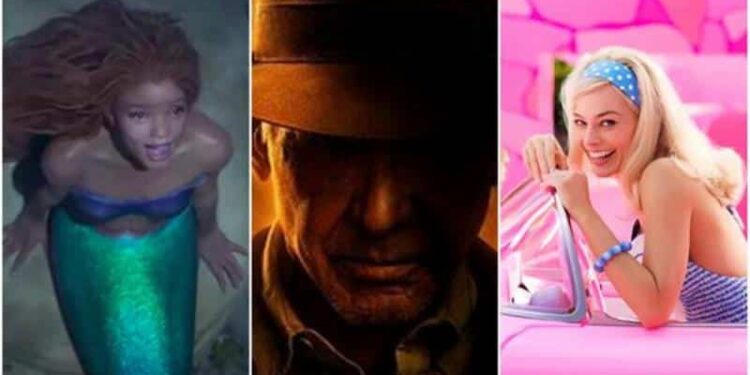 Indiana Jones, Barbie y La Sirenita. Foto collage