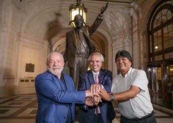 Lula, Fernández y Evo Morales se reunieron en el Centro Cultural Kirchner. Foto @somoscorta