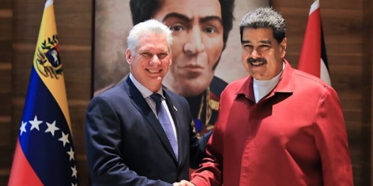 Miguel Díaz-Canel y Nicolás Maduro. Foto @NicolasMaduro