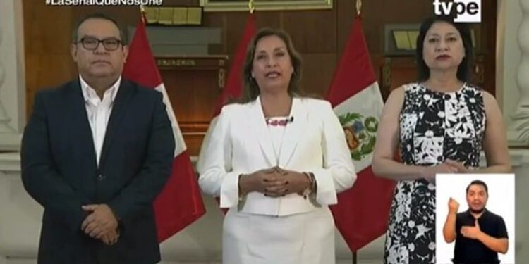 La presidenta de Perú, Dina Boluarte. Foto captura de video.
