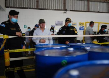 Fentalino en contenedores, Guatemala. Foto Ministerio de Gobernación