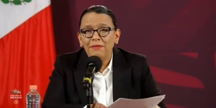 La secretaría de Seguridad y Protección Ciudadana de México, Rosa Icela Rodríguez Velázquez. Foto captura de video.