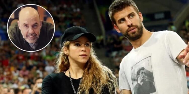 Piqué y Shakira en tiempos en los que estaban en pareja, y Jordi Basté (Crédito Reuters)