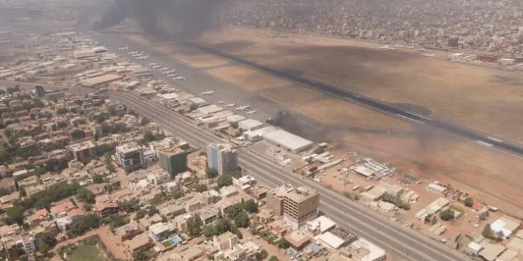 Smoke rises over the city as army and paramilitaries clash in power struggle, in Khartoum, Sudan, April 15, 2023 in this picture obtained from social media. Instagram @lostshmi/via REUTERS THIS IMAGE HAS BEEN SUPPLIED BY A THIRD PARTY. MANDATORY CREDIT