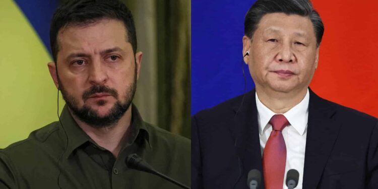 Volodimir Zelensky dialogó con el presidente chino Xi Jinping. Foto collage.