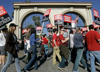 La huelga del Sindicato de Guionistas de Hollywood. Foto agencias.