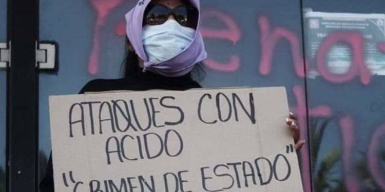 México. Ataques con ácido, protestas. Foto de archivo.