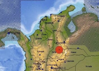 Sismo de magnitud 5,5 se registró en Colombia. Foto @sgcol