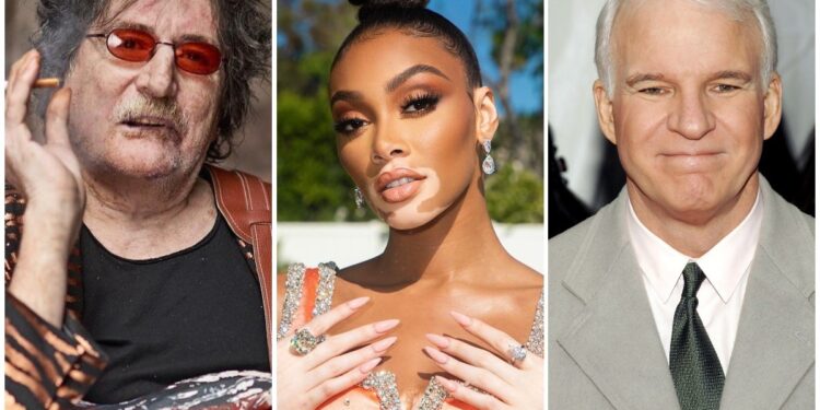 Famosos con vitiligo. Foto collage.