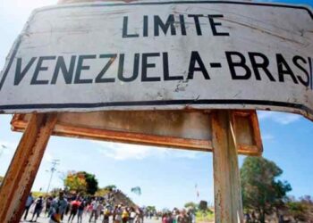 Frontera Venezuela, Brasil. Foto de archivo.