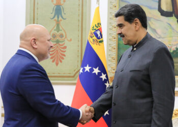 Fiscal de la CPI Karim A.A. Khan y Nicolás Maduro. Foto @PresidencialVen