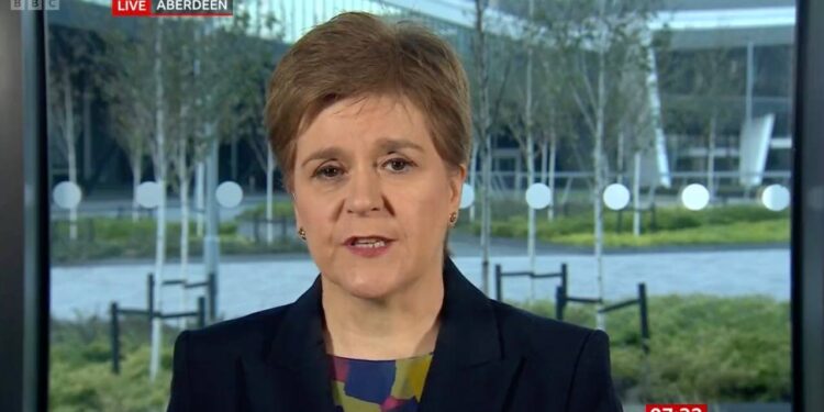 La exprimera ministra escocesa Nicola Sturgeon. Foto captura.