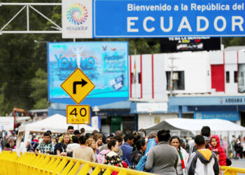 Migrantes venezolanos en Ecuador. Foto Agencias.